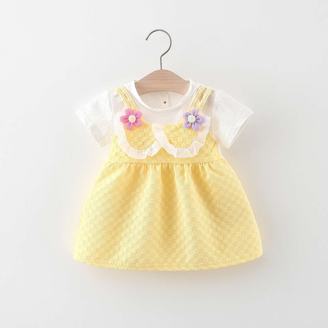 ベビー服  フラワー付きチュールワンピース