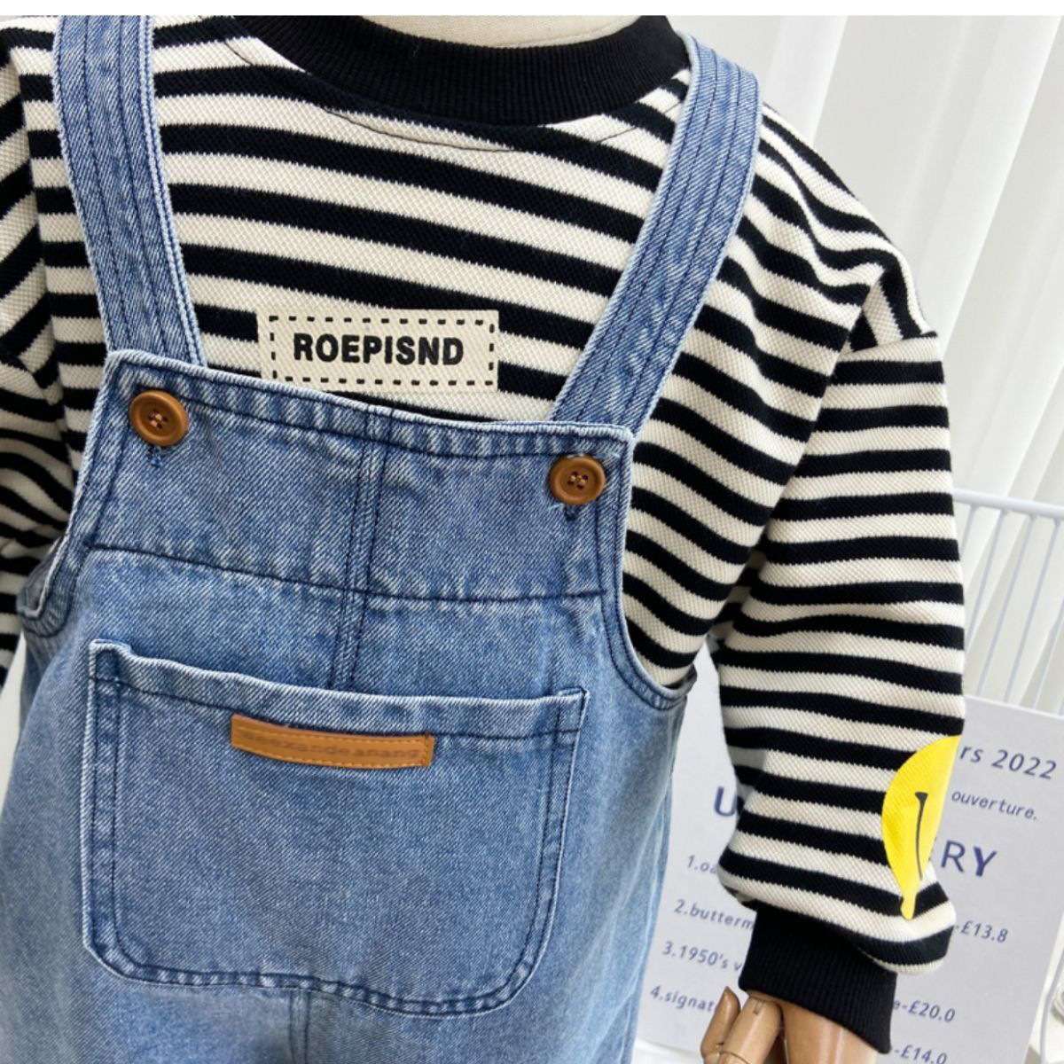 ベビー服  ゆったりオーバーオール風デニムパンツ