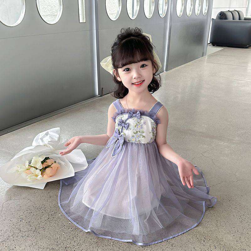 ベビー服 
リボン飾りチュールワンピース