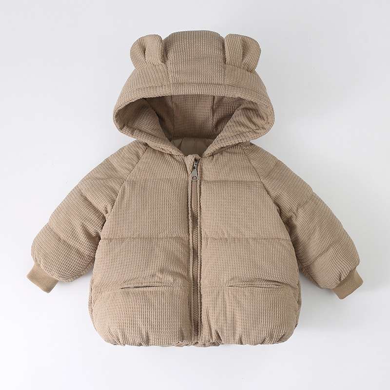 ベビー服  ふわもこベビー用フード付きダウンジャケット