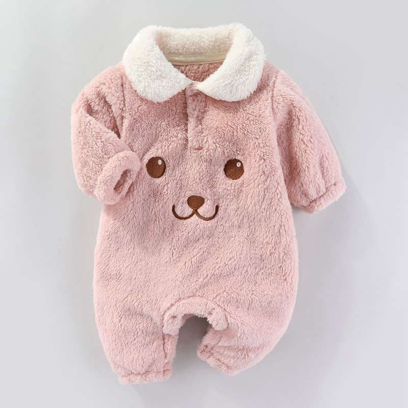 ベビー服  もこもこクマさんロンパース