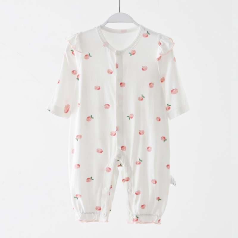 ベビー服  優しい肌触りの赤ちゃん用長袖ロンパース