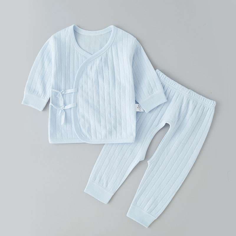 ベビー服  赤ちゃん用リブ編みパジャマ上下セット