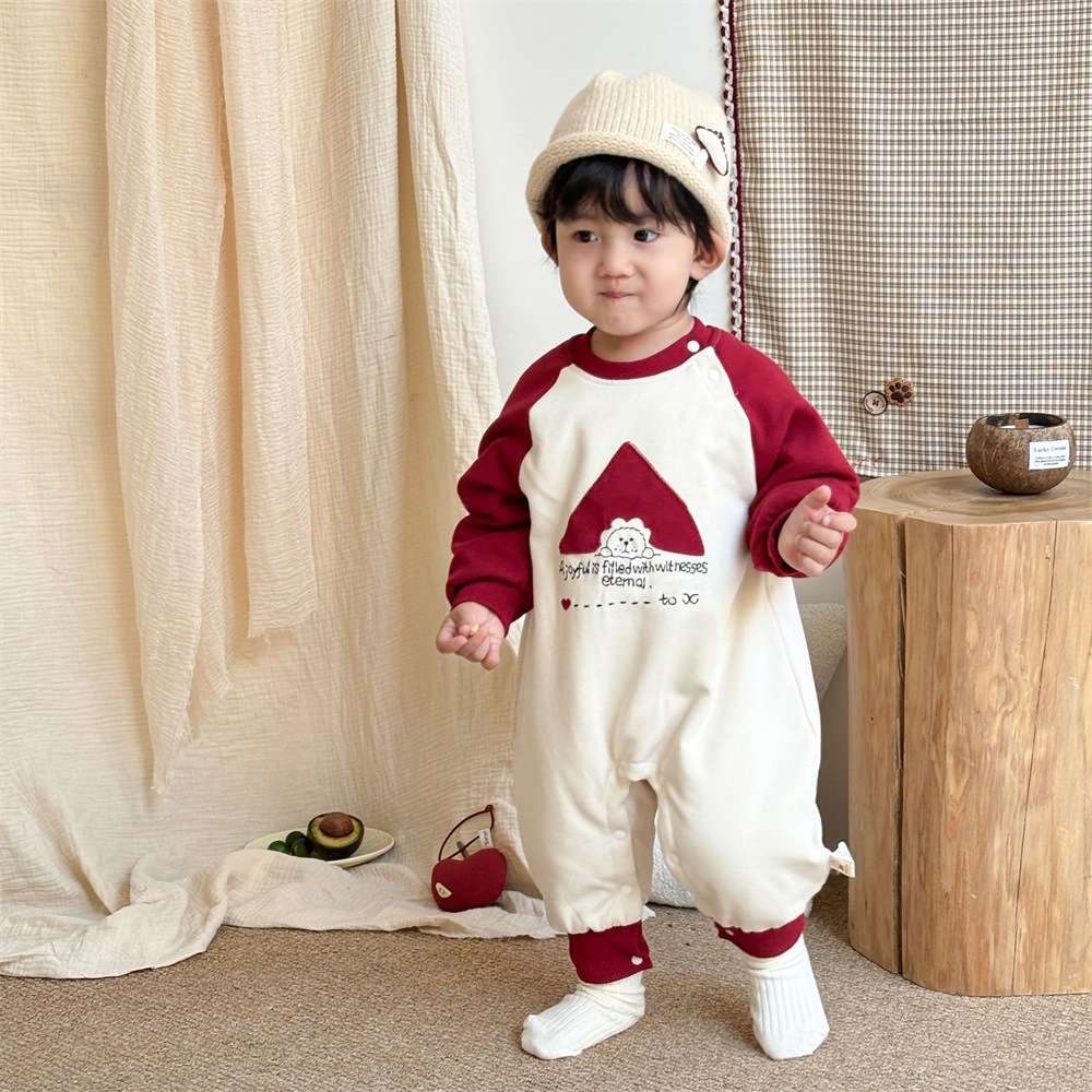 ベビー服  もこもこ暖か冬用ベビーロンパース
