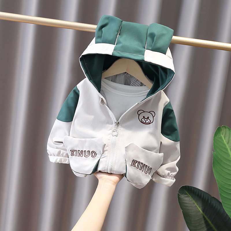 ベビー服  くまさんフード付きジャンパー