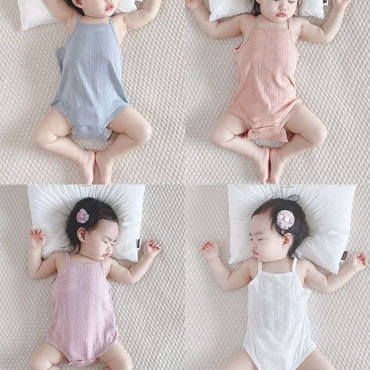 ベビー服  やわらか赤ちゃんキャミソールロンパース