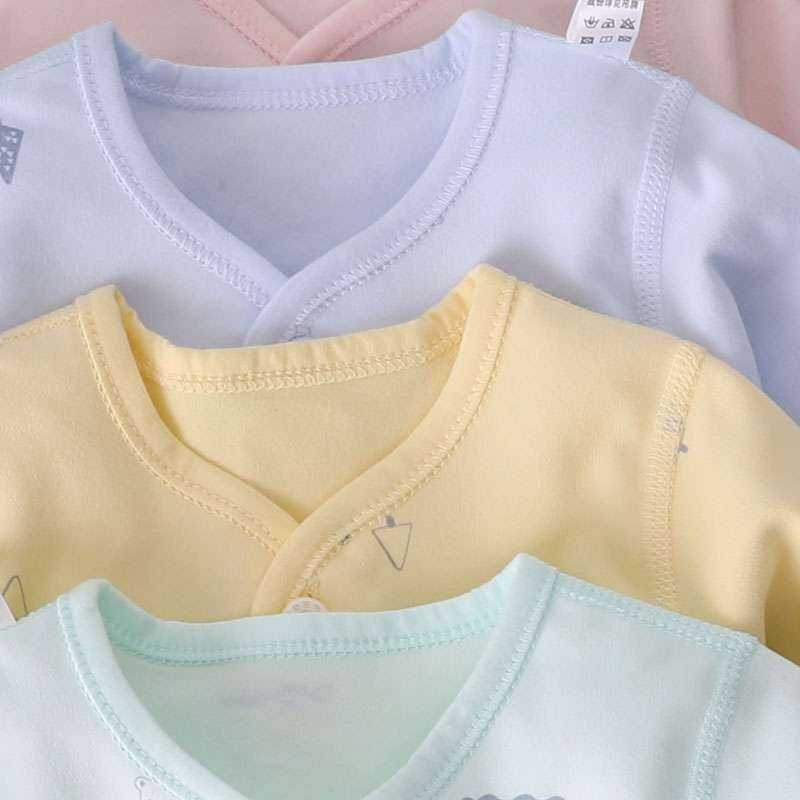 ベビー服  赤ちゃん用やわらか長袖前開き肌着
