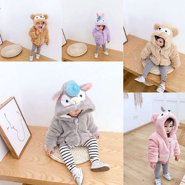 ベビー服  もこもこアニマルパーカー