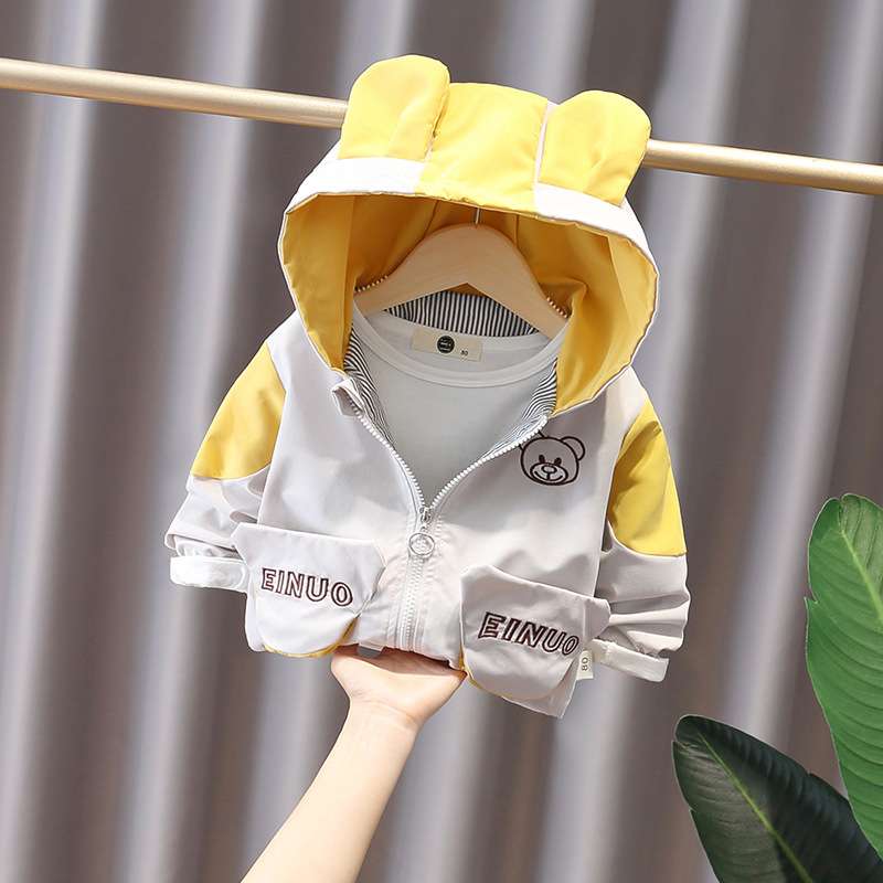 ベビー服  くまさんフード付きジャンパー
