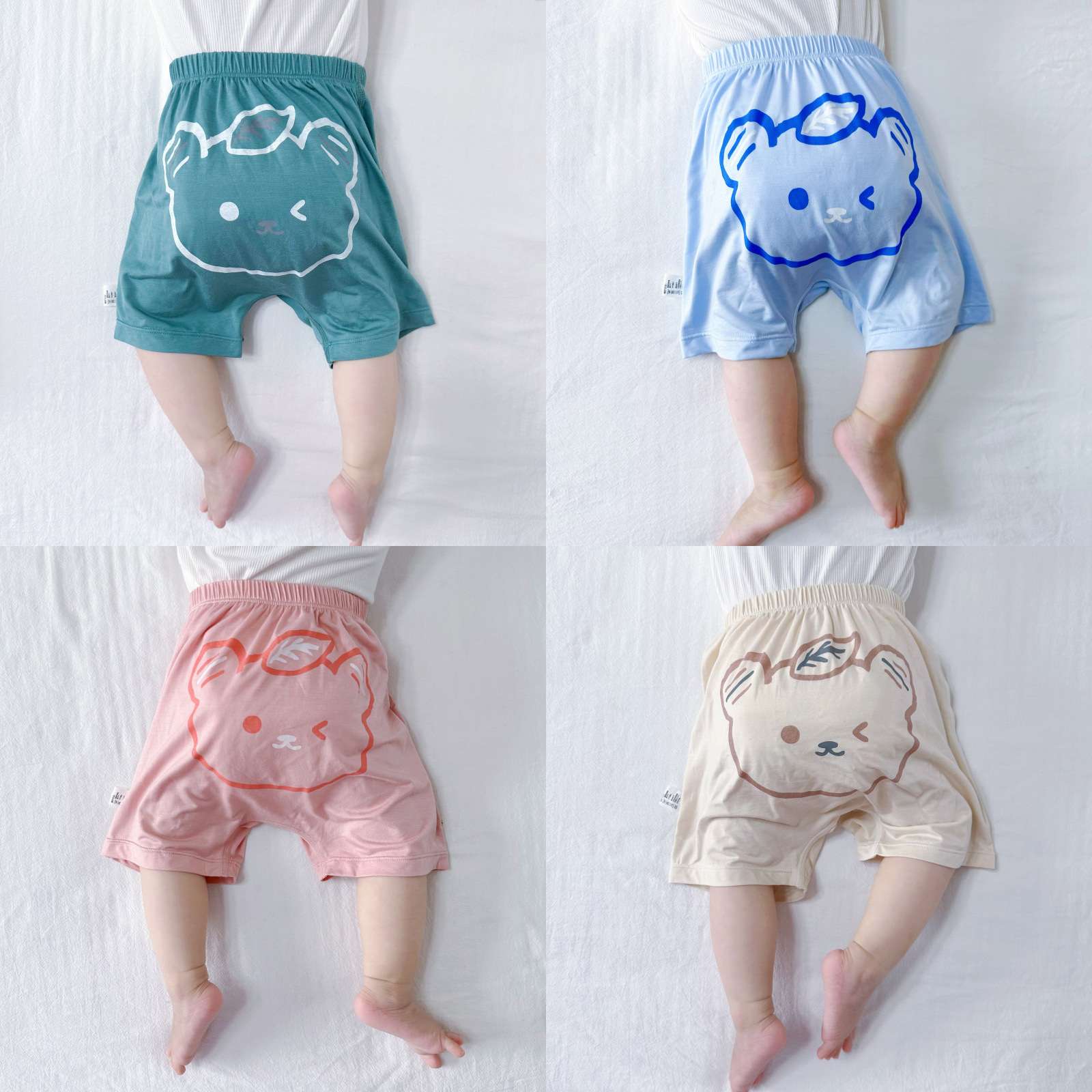 ベビー服  くまさんイラストのベビー用半ズボン