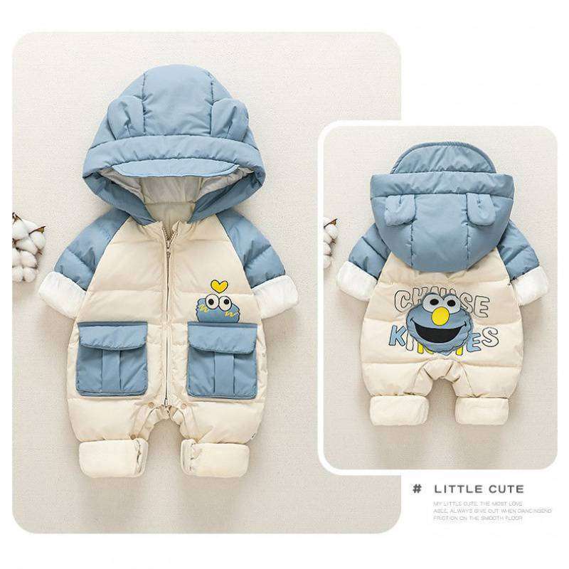 ベビー服  もこもこキャラクター柄ベビー防寒着