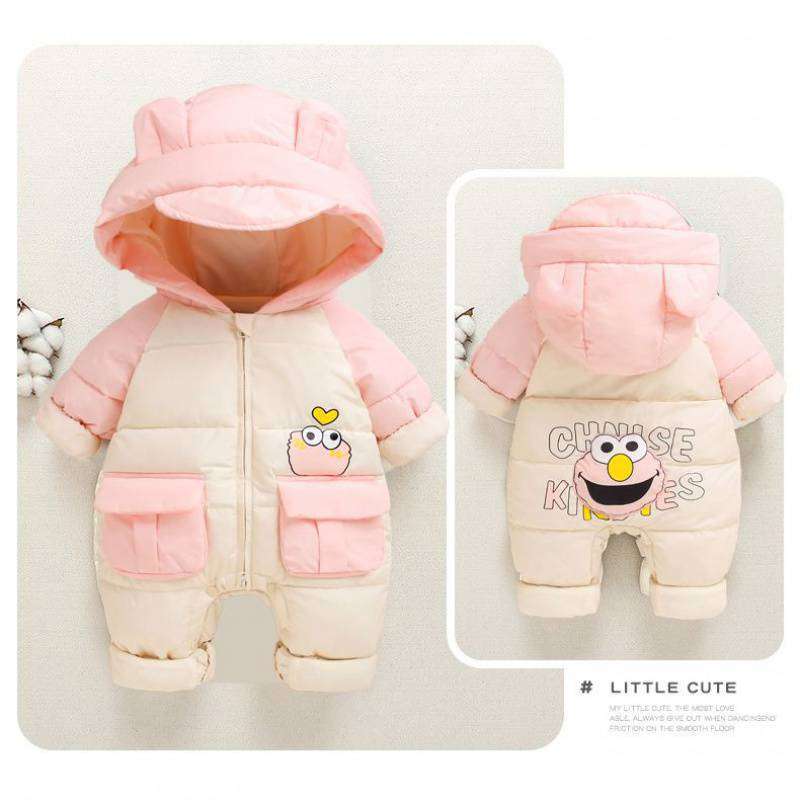 ベビー服  もこもこキャラクター柄ベビー防寒着