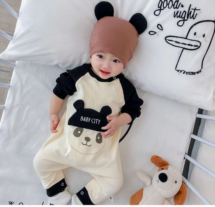 ベビー服  動物モチーフ付きベビーロンパース